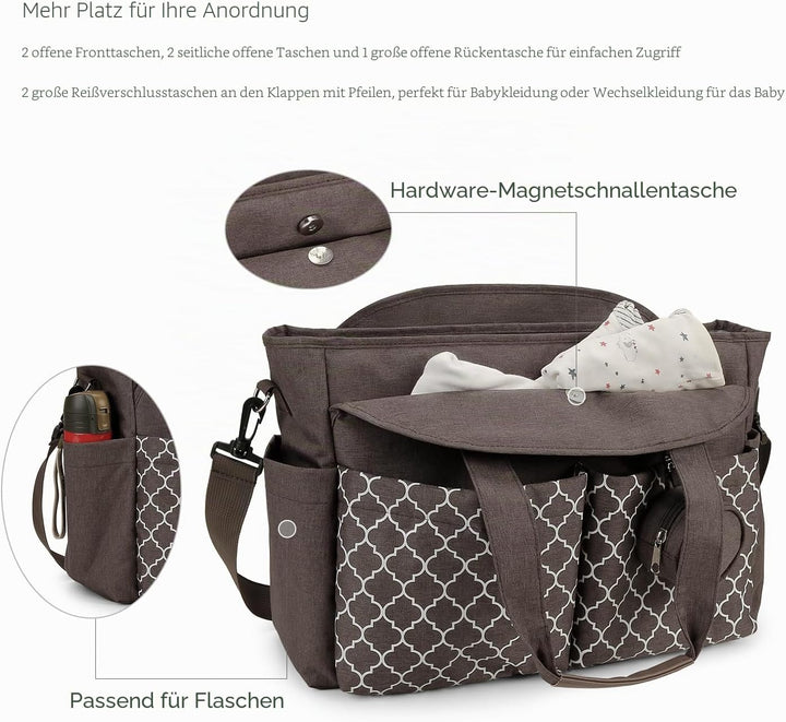 Lmbabter Diaper Bag Wickeltasche Braun, Braun