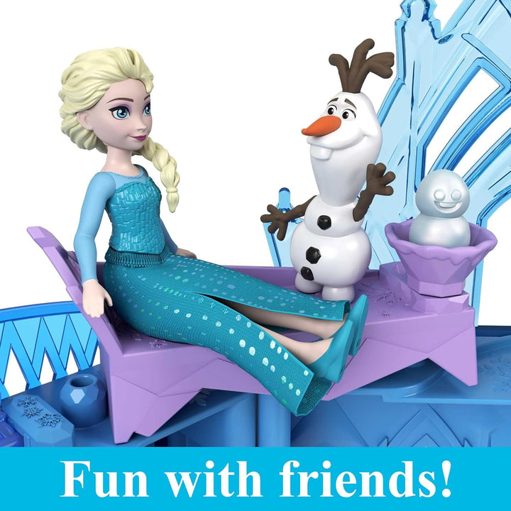 Mattel Disney Frozen - Disney „Die Eiskönigin“ Spielzeug, Elsas Stapelschloss Puppenhaus-Spielset mi