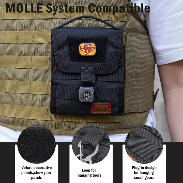 VIPERADE VE12 Taktische Falttasche, Molle Werkzeugtasche, dreifach gefaltete Werkzeugtasche, nützlic