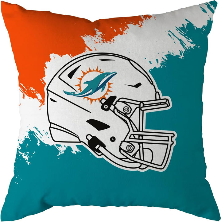 NFL Kissen Miami Dolphins Football Cushion Brush Pillow Sofakissen 50x50cm