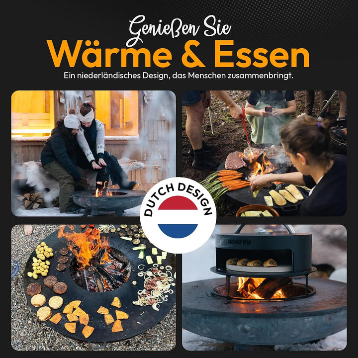 BonFeu Plancha Feuerplatte Ø60cm - 6mm Dick - Grillplatte Rund - Grillplatte für Feuertonne - Feuerp