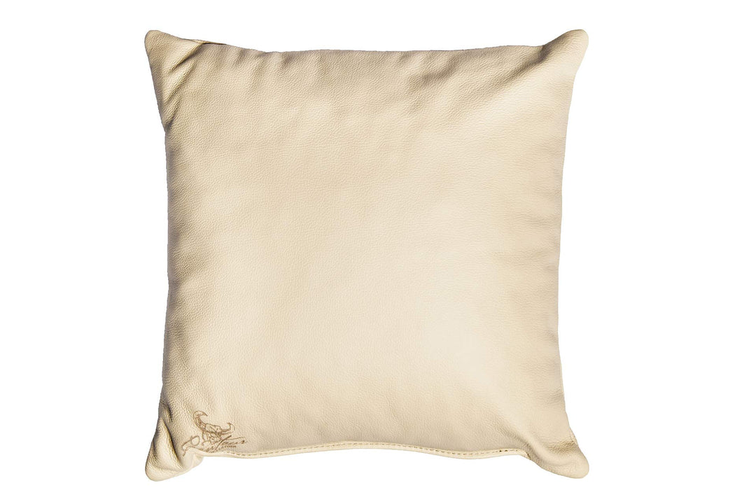 Centaur - Deko Lederkissen 40 x 40 cm für Sofa oder Schlafzimmer Champagner/beige - Echt Leder Kisse