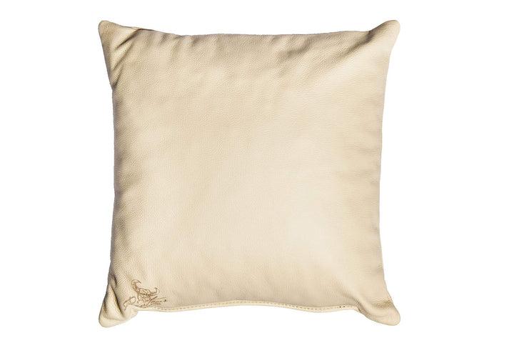 Centaur - Deko Lederkissen 40 x 40 cm für Sofa oder Schlafzimmer Champagner/beige - Echt Leder Kisse