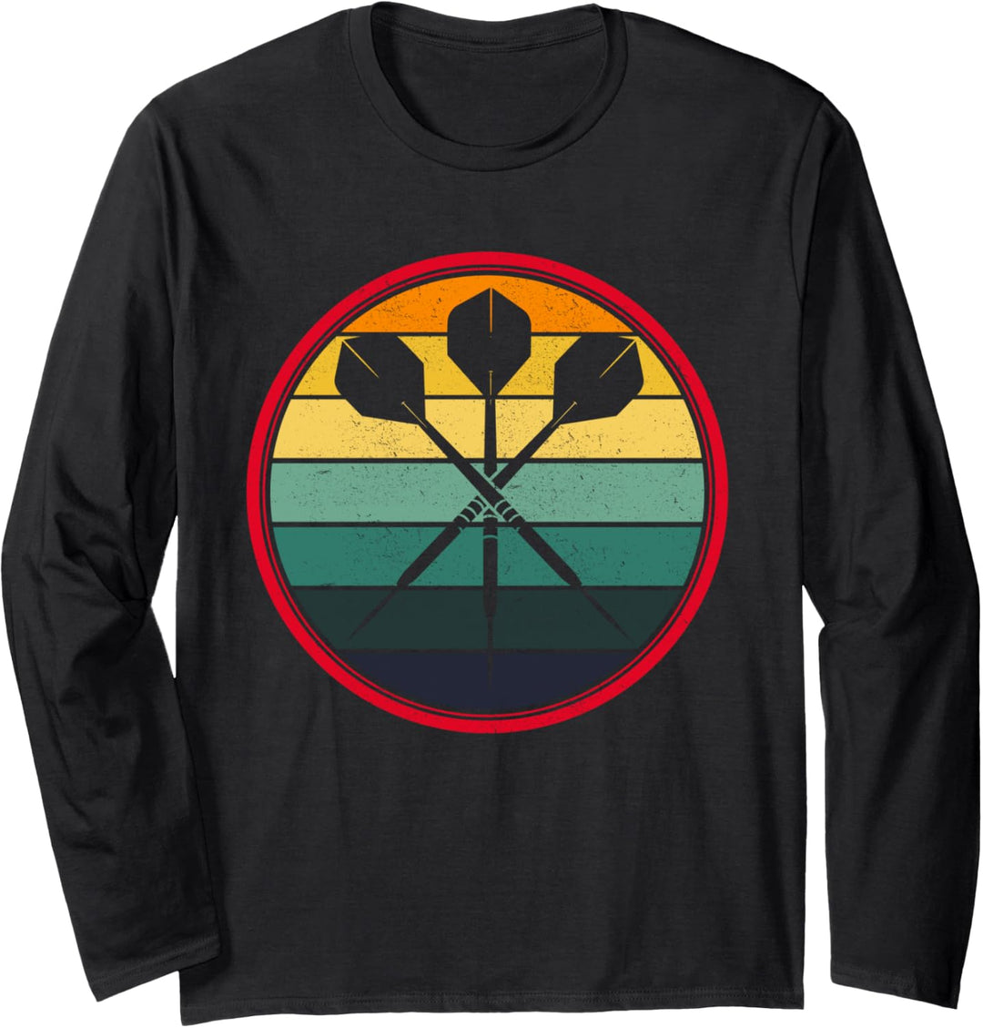 Darts Vintage Dartpfeile Dartscheibe Geschenk Darten Langarmshirt