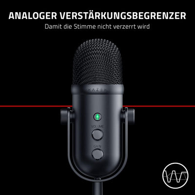 Razer Seiren V2 Pro - Professionelles USB-Mikrofon für Streamer (Dynamisches 30-mm-Mikrofon, Analoge