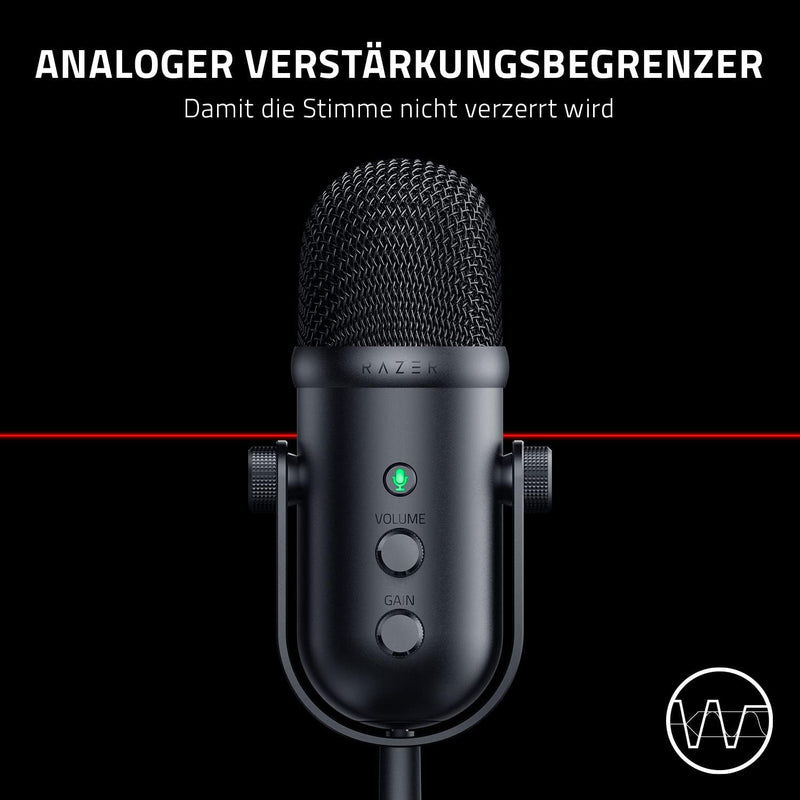 Razer Seiren V2 Pro - Professionelles USB-Mikrofon für Streamer (Dynamisches 30-mm-Mikrofon, Analoge