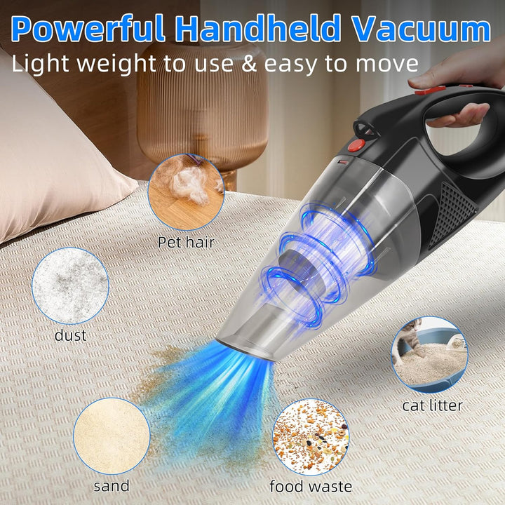 Kabelloser Handstaubsauger mit 2 Filtern, Hochleistungs-Autostaubsauger mit Schnellladetechnologie,
