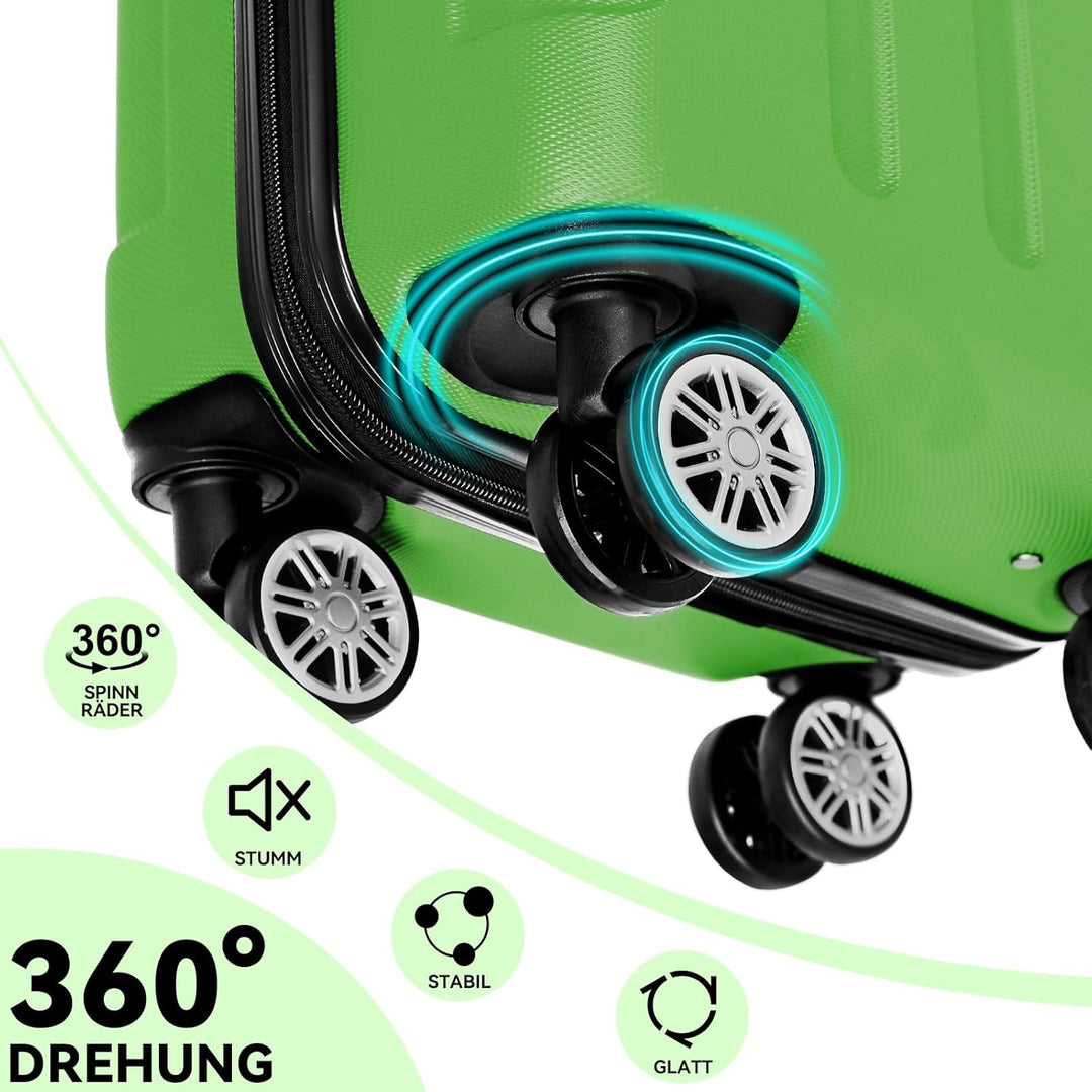 BEIBYE 2045 Zwillingsrollen 3tlg. Reisekoffer Koffer Kofferset Trolleys Hartschale in 14 Farben (Oli