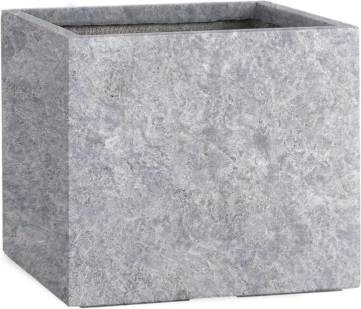 Pflanzwerk® Pflanzkübel Cube Lava Hellgrau 23x23x23cm Blumentopf *Frostbeständige Blumenkübel* *UV-S