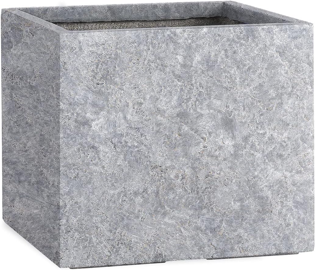 Pflanzwerk® Pflanzkübel Cube Lava Hellgrau 30x34x34cm Blumentopf *Frostbeständige Blumenkübel* *UV-S