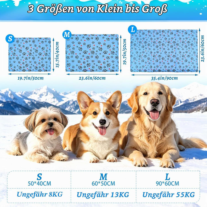 Kühlmatte Hund 50 x 40 cm, Kühlmatte für Hunde &amp; Katzen Faltbare, Kühldecke für Haustiere Leicht Rei