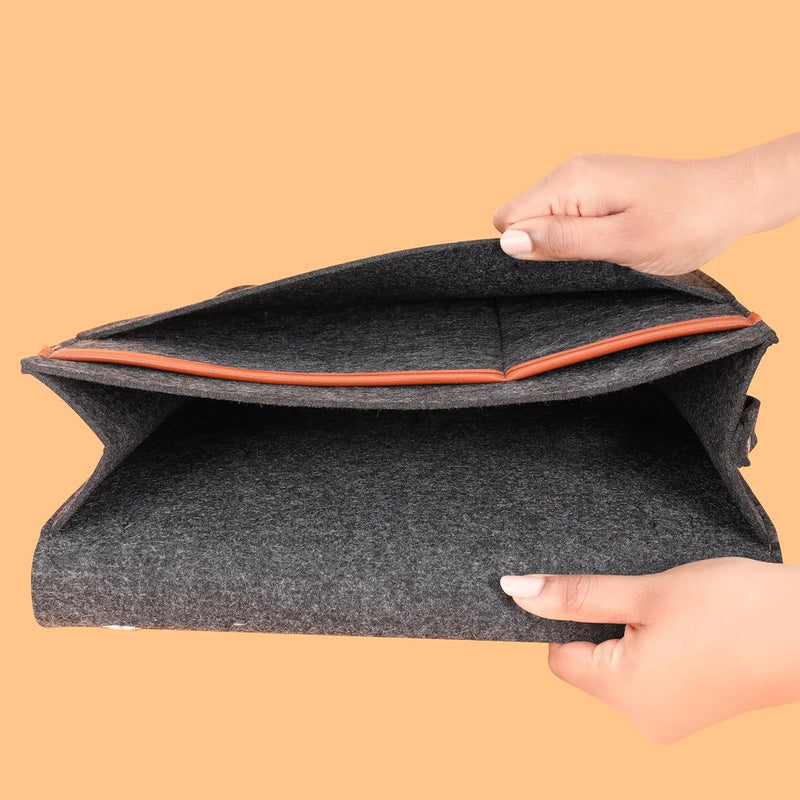 Belle Vous 2er Pack Bettasche zum Einhängen aus Filz - Bett Organizer Tasche mit 4 Fächern - Aufbewa