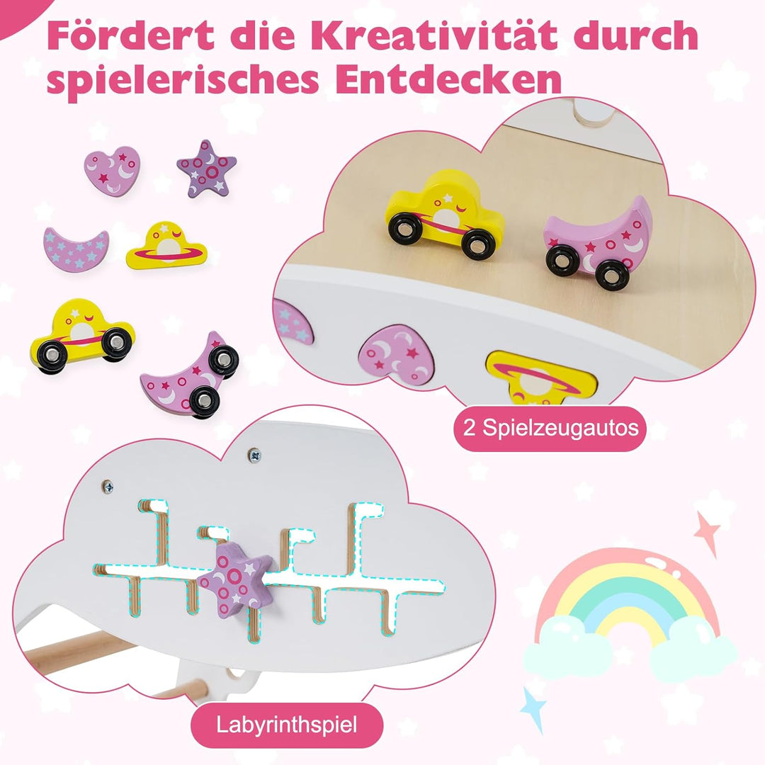 GOPLUS 9-in-1 Klettergerüst Indoor, Kletterdreieck Holz, 4er Set Kletterspielzeug mit Kletternetz, K