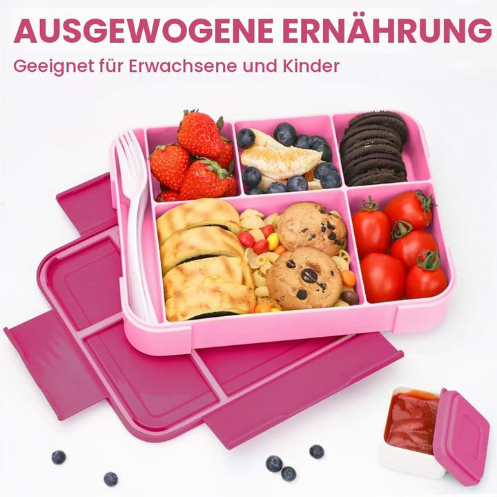 Bugucat Brotdose Kinder mit Fächern 1330ML 2 Set,Lunchbox Kinder Bento Box Auslaufsicher mit 6 Fäche