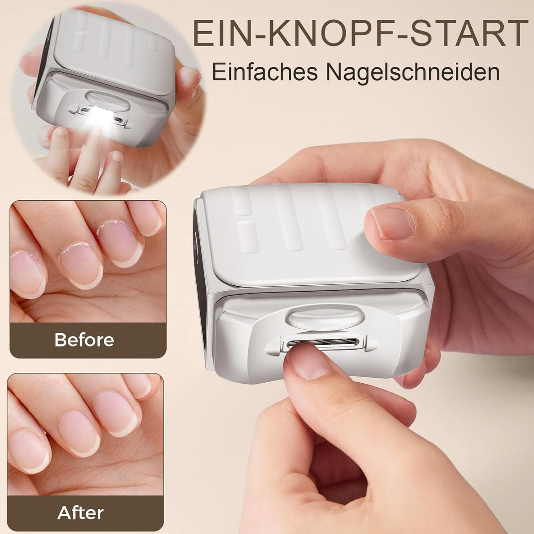 Elektrischer Nagelknipser, Nagelreste mit Licht, Kabelloser 3-Gang-Nagelknipser, Elektrische Nagelfe