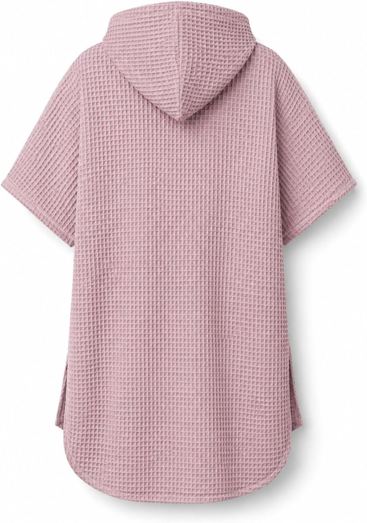 Bubalove Badeponcho Kinder 104/116, Baumwolle mit Kapuze, Rosa Rosa 104-116, Rosa 104-116