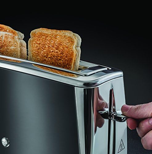 Russell Hobbs Toaster [Langschlitz für 2 Scheiben / 1 breite Brotscheibe] Luna Edelstahl Grau (extra