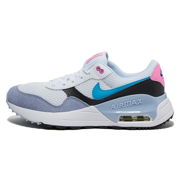 Nike Jungen Air Max SystmSneaker 35.5 EU Weiss Blau Blitzschwarz Blaues Flüstern, 35.5 EU Weiß