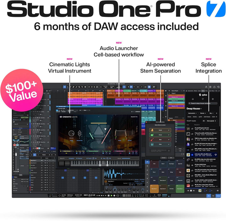 PreSonus Studio 24c, 2 Eingänge/2 Ausgänge, 192 kHz, USB-C Audio Interface mit software bundle inklu