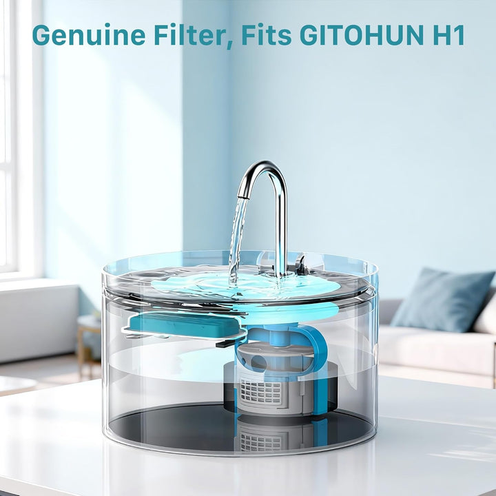 GIOTOHUN Katzenbrunnen Filter Katzen Trinkbrunnen: 12 Filters für Katzenbrunnen - 6 Aktivkohlefilter