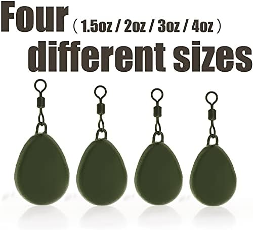 Croch Karpfen Zubehöre Set 10 Stück 4 Verschiedene Grösse mit Wirbel zum karpfenangeln