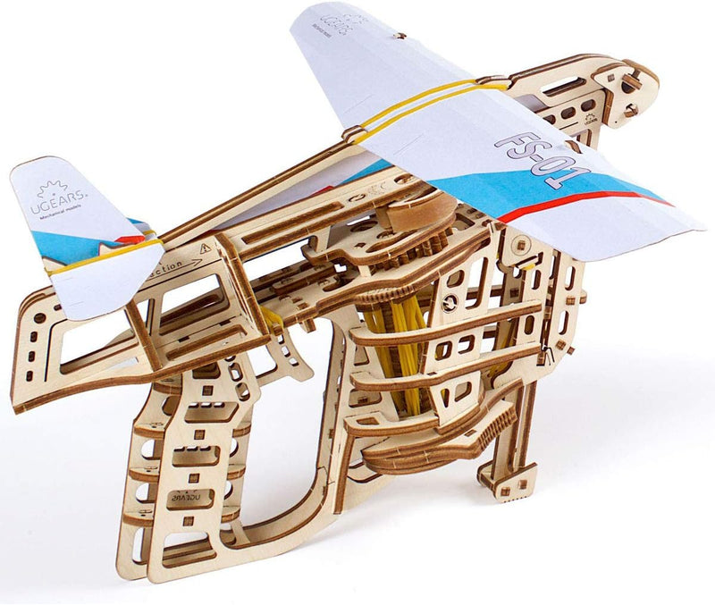 UGEARS Flugzeug-Starterrampe 3D Modellbausatz - Modellbaukästen für Erwachsene Jugendliche - Laserge