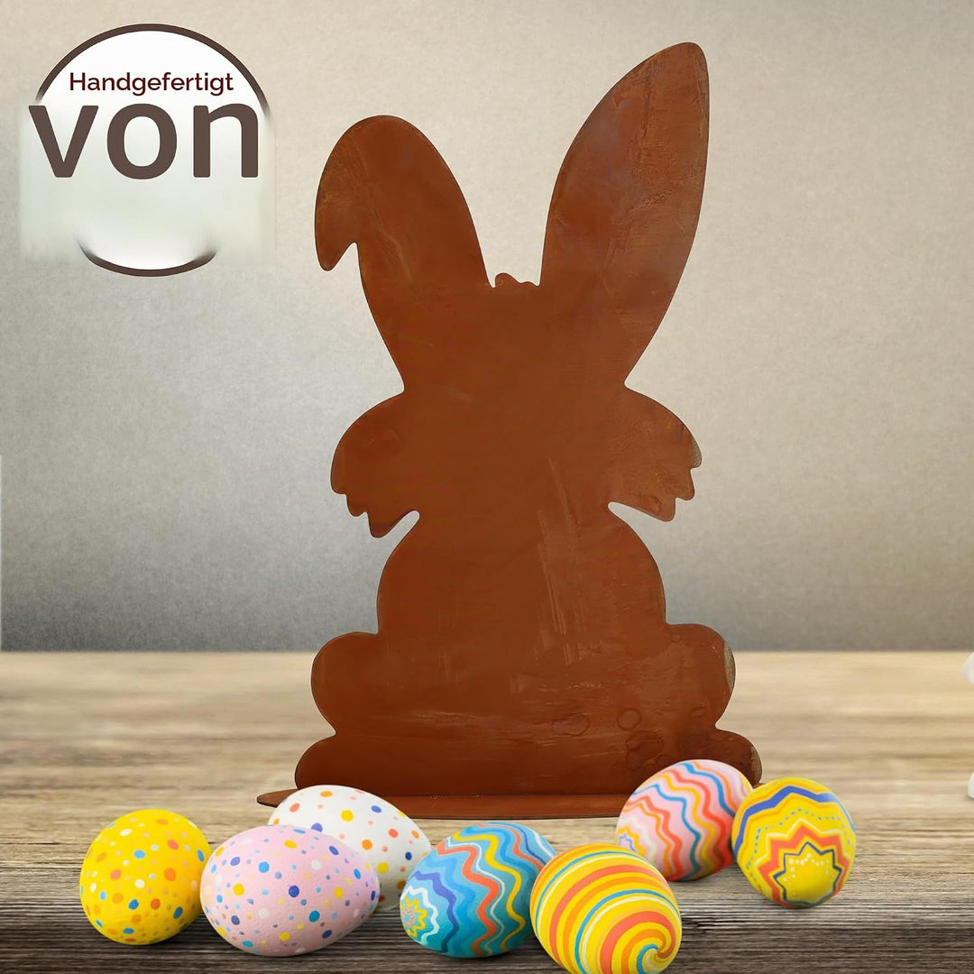 Rostikal Edelrost Gartendeko 40 cm Osterdekoratoin Hase Rost Deko Frühling Maximilian, Maximilian
