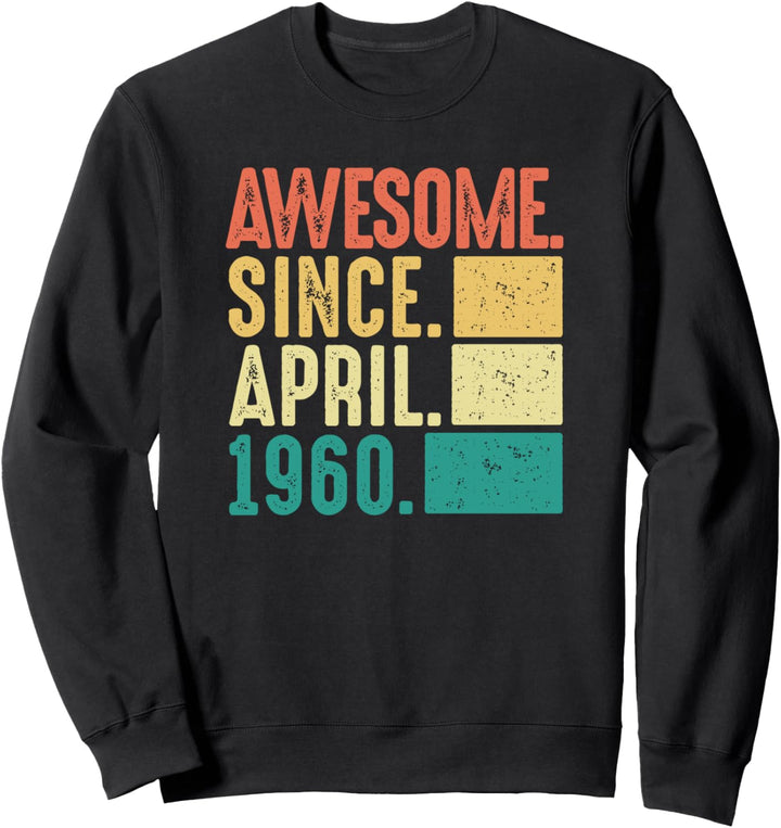 60. Geburtstag Geschenk - Vintage April 1960 60 Jahre Männer Sweatshirt