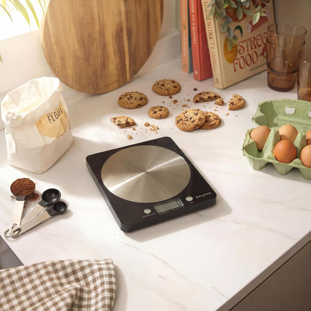 Salter Digital Kitchen Weighing Scales –Stylish Slim Design Electronic Cooking Scale for Home + Kitc