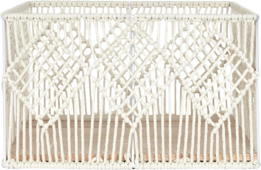 HOME DECO FACTORY, RG0022, X3 Boho Nesting Rectangular Basket - Practical and Elegant Decorative Sto