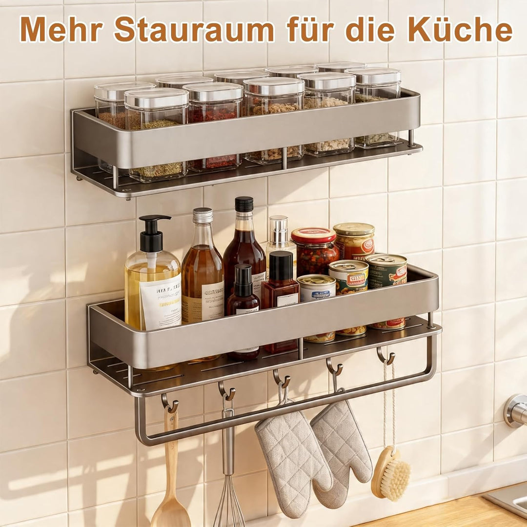 Dadregal Ohne Bohren 2 Stück, Duschablage Ohne Bohren, Shampoo Halterung für Dusche, Rostfreie Badez