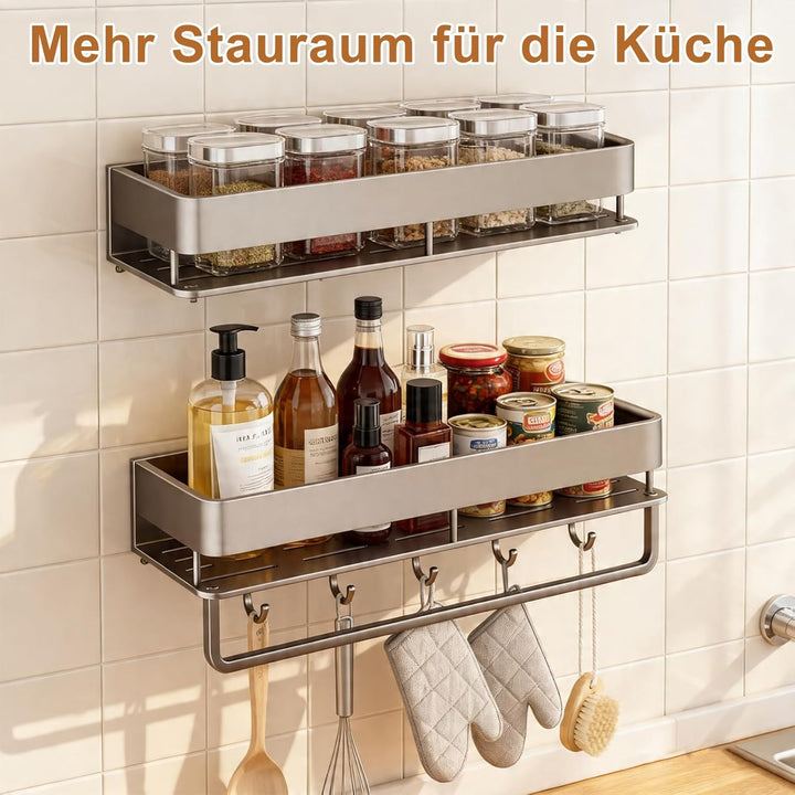 Dadregal Ohne Bohren 2 Stück, Duschablage Ohne Bohren, Shampoo Halterung für Dusche, Rostfreie Badez