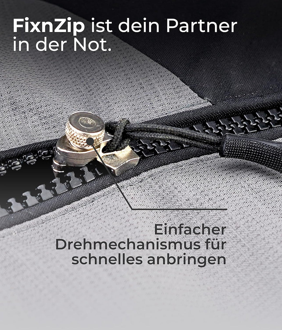 munkees® Reissverschluss Zipper Reparatur Set [1 St. Graphit] - Universell anwendbar & kinderleicht