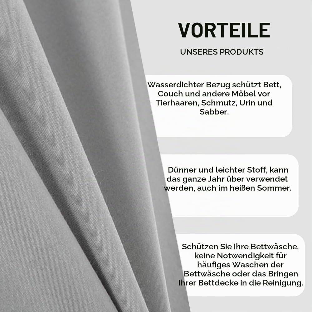 DUJUIKE 100% wasserdichte Schutzdecke oder Liner für Bett, Matratzenschoner für das Bett, Wiederverw