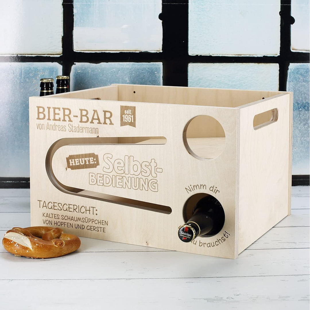 Herz & Heim® Männer-Geschenk Bierrutsche mit persönlicher Gravur Bier-Bar, Bier-bar