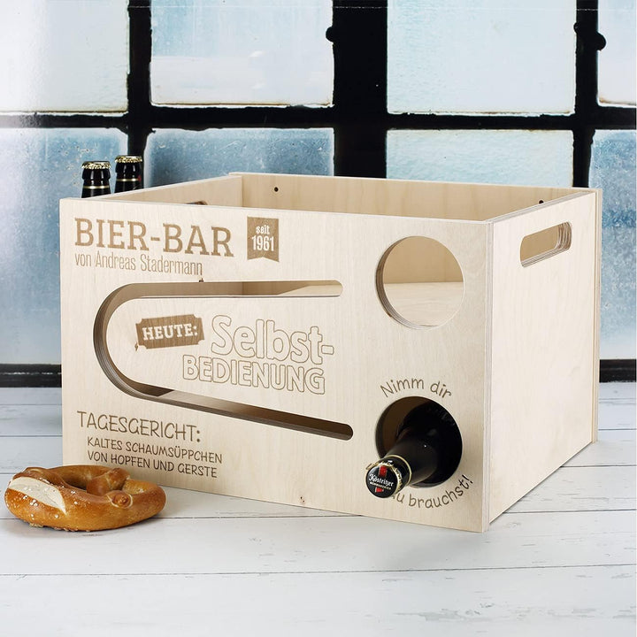 Herz & Heim® Männer-Geschenk Bierrutsche mit persönlicher Gravur Bier-Bar, Bier-bar