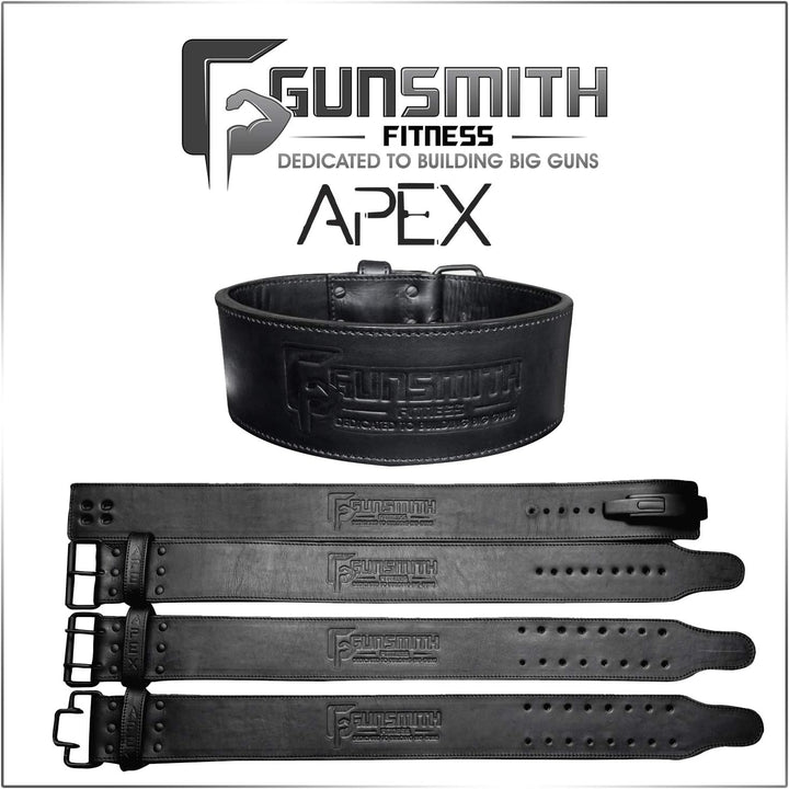 Gunsmith Gewichthebergürtel - Ultra-Premium Handgefertigt Schwarz Gewichtsgürtel für Herren und Dame