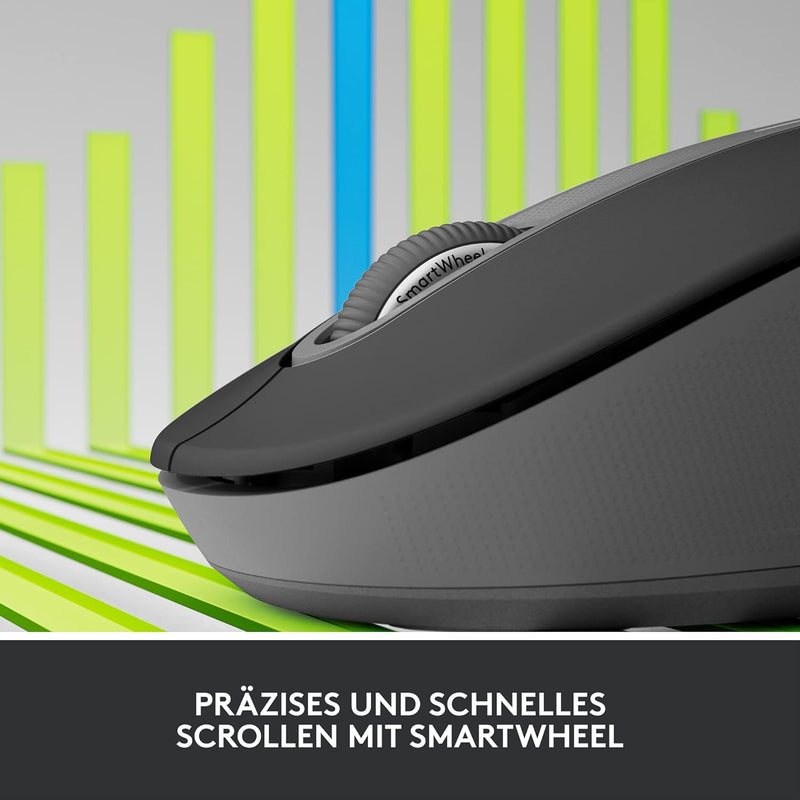 Logitech Signature M650 L Left Kabellose Maus - für grosse linke Hände, Leise Klicks, Anpassbare Sei