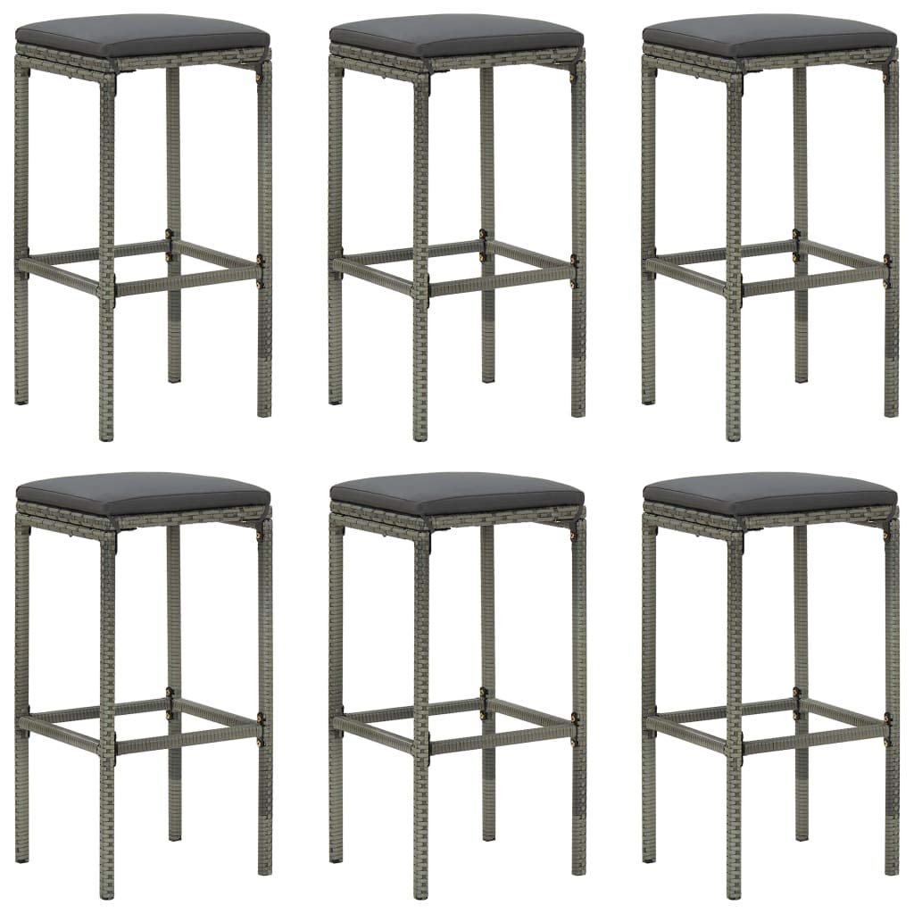 vidaXL 6X Barhocker mit Kissen Barstuhl Tresenhocker Küchenhocker Thekenhocker Tresenstuhl Thekenstu