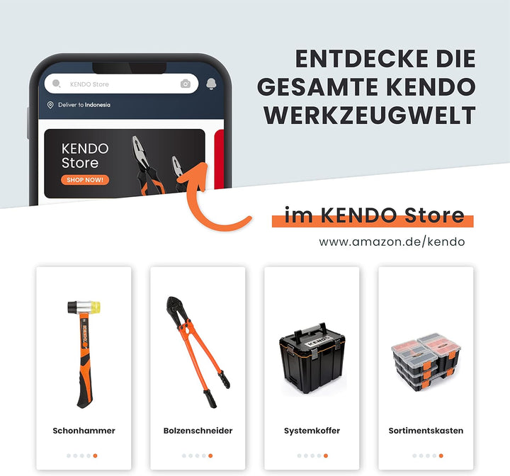 KENDO Bolzenschneider – Länge: 450 mm – Schneidleistung (Ø): Max. 8 mm – 40 HRC – Extra gehärtete Sc