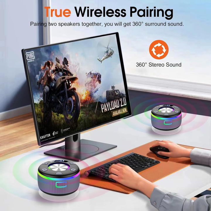 PRSCFUM Bluetooth Lautsprecher, Musikbox Bluetooth, Bluetooth 5.3 Box, IP7 wasserdichte Klein Lautsp