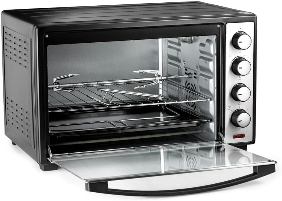 Koliber SUPERMAX X 3000W Backofen 48L Umluft Drehspiess Familienofen Pizzaofen Edelstahl 2000W Ober