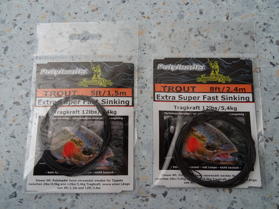 Mountain River Polyleader Trout 5ft - 12 lb - Extra Super Fast Sinking