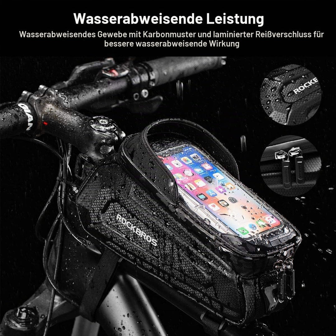 ROCKBROS Fahrrad Rahmentasche Lenkertasche Wasserdicht Handytasche für Smartphone bis zu 6.8 Zoll mi