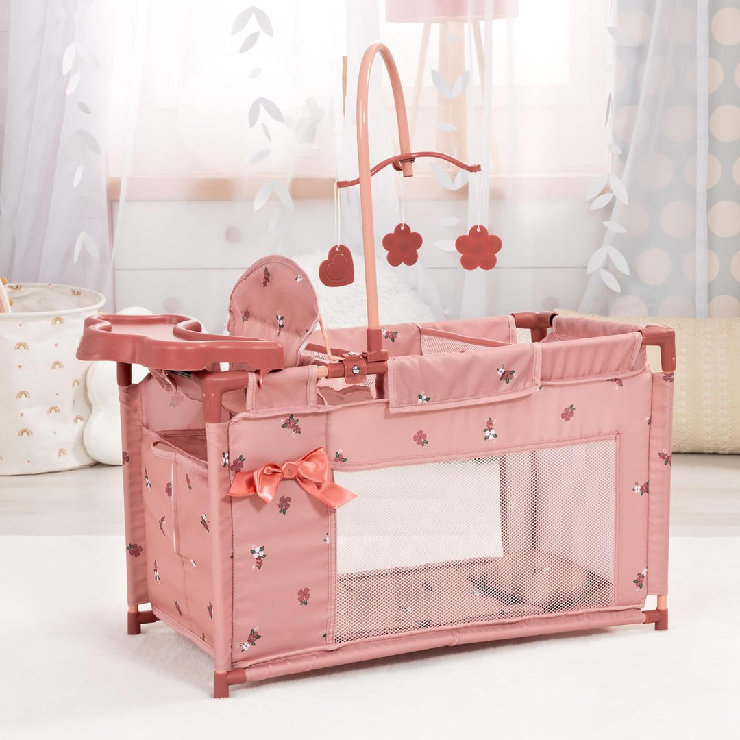 Bayer Design 62626AA Puppenbett mit Schrank, Sitz, Mobile, Ablage, Bettdecke, Kissen, Puppenzubehör