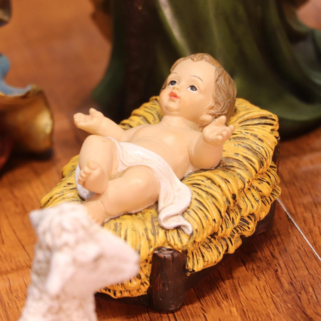 Zayton Weihnachtskrippen-Set, Miniaturen, 11-teilig, 12,7 cm, Statue, Jesuskrippe, Krippe, Ornament,