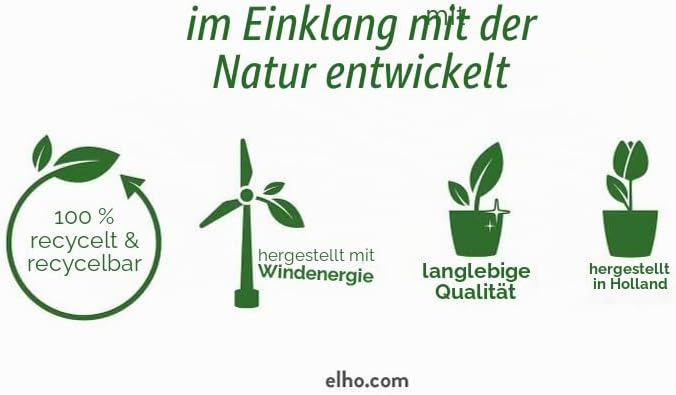 elho Loft Urban Balkonkasten Allin 1 50 - Übertopf für Balkon &amp; Aussen - Ø 49.0 x H 20.5 cm - Weiss/