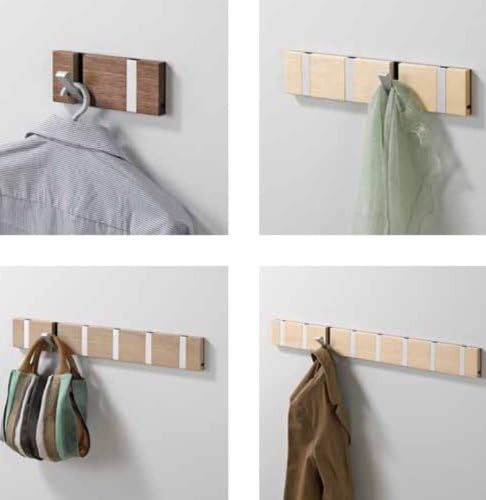 LoCa Garderobe Knax 8 weiss (Haken klappbar Alu) Garderoben-Leiste Kleiderhaken Flur modern Garderob