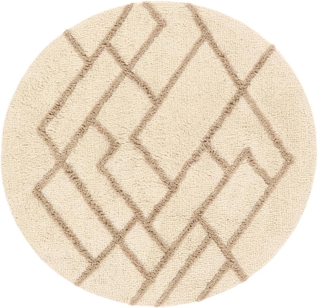RugVista Badematte Riviera, ∅ 90 cm, Rund, Mittelflor, Moderner Badteppich, Maschinenwaschbar bis 30