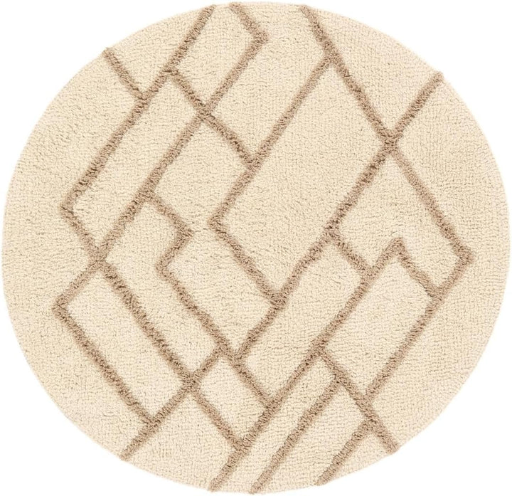 RugVista Badematte Riviera, ∅ 90 cm, Rund, Mittelflor, Moderner Badteppich, Maschinenwaschbar bis 30